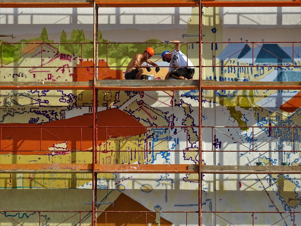 Scaffolding Painting — House Exterior